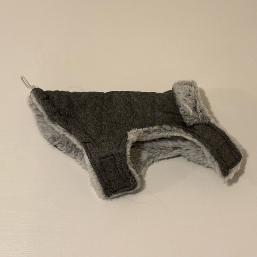 Gray Faux Fur Winter Dog Vest